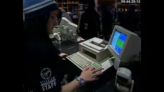 Shopping for CD's at a Virgin Records store in 2000