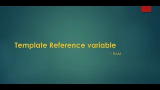 Template Reference Variable in Angular