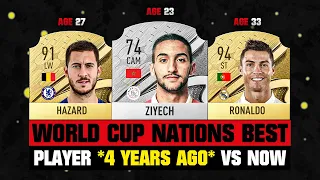 FIFA WORLD CUP Nations Best Players 4 YEARS AGO! *2018 vs 2022* 🤯😱 ft. Ziyech, Hazard, Ronaldo…