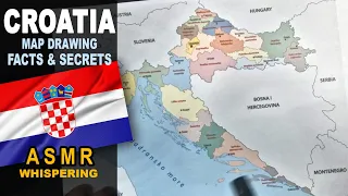 ASMR geography facts - Tracing CROATIA map contour with its counties | Facts and Secrets explained