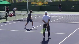 Roger Federer RF Full Practice BNP Paribas tennis practicing Court Level HD March 13, 2019