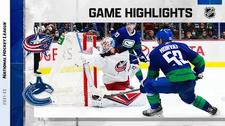 Blue Jackets @ Canucks 12/14/21 | NHL Highlights