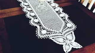 Crochet Pineapple  Butterfly Runner 2/7