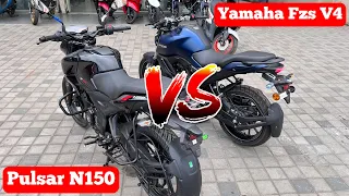 Bajaj Pulsar N150 Vs Yamaha Fzs V4 🤟 Details Comparison | pulsar n150 vs fzs v4 | which best?