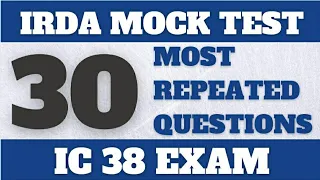 🎖️ IRDA Mock Test | IC 38 Exam 💯