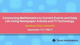 Webinar: Connecting Math to Current Events and Daily Life