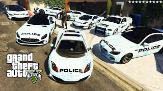 GTA 5 - Stealing DIAMOND POLICE CARS with Franklin (Real Life Cars #80)