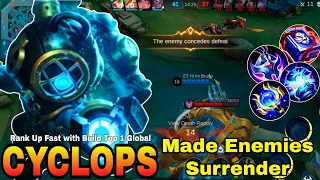 ENEMIES SURRENDERED!! Cyclops Best Build Fast Rotation Midlane Solo RANK | Build Top 1 Global ~ MLBB