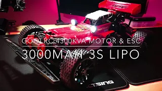 Tamiya Hotshot, goolrc 4300kva brushless combo, 3s Lipo, car park speed bash