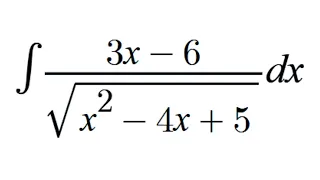 Integral de (3x-6)/sqrt(x^2-4x+5) dx