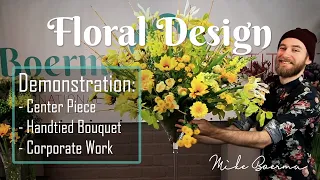 Making Event / Wedding, Big Bouquet & Table arrangements by Mike Boerma (Floral Design Demo #3)