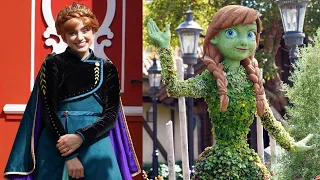 Troll, Elsa & Anna Topiaries for Taste of Epcot Flower & Garden Festival; Anna & Elsa Distanced Meet