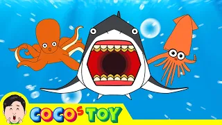 If a giant octopus and a giant squid fight, who will win? 2ㅣsea animals for kidsㅣCoCosToy