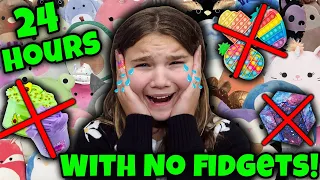 24 Hours With NO FIDGETS OR POP ITS!  Don't Do This With Slime! Teenager 24 Hour Challenge