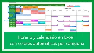 Excel | Horario y calendario en Excel con colores automáticos. Tutorial en español HD