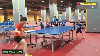 Future champion in the making! Wang Nan's 6 yr old daughter training with Sun Yingsha and Chen Meng