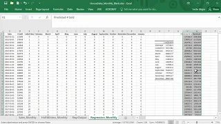 How to do multiple regression on Monthly Seasonal data in Excel