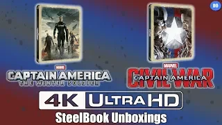 Captain America The Winter Soldier & Civil War Best Buy Exclusive 4K Blu-ray SteelBook Unboxing