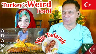 TURKISH STREET FOOD Adana Kebab+Crazy Şırdan!Weird Street Food in Adana!TURKEY 🇹🇷|Pakistani Reaction