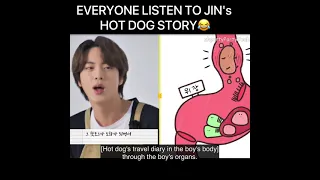 EVERYONE NEEDS TO LISTEN JIN's HOTDOG STORY #runbts #shorts