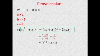 RUMUS JUMLAH & HASIL KALI AKAR-AKAR PERSAMAAN KUADRAT (*bagian6)