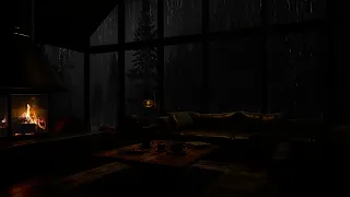 Cozy Cabin Ambience with Rain and Fireplace for Concentration - Experience Ultimate Comfort