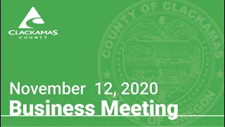 Board of County Commissioners' Meeting Nov. 12, 2020