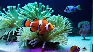 Relaxing and pleasant music: real and beautiful aquarium