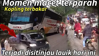 Momen macet terparah terjadi disitinjau lauik hari ini banyak kopling terbakar.