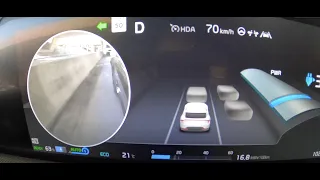 Highway Driving Assist 2 (HDA 2) and HUD AR systems at work in the Kia EV6 (Hyundai Ioniq 5)