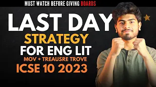 Last Day Strategy ICSE Class 10 English Literature | ICSE Class 10 2023 |80/80 in English Literature