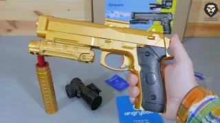 Гелевый пистолет Angry Ball M92 Gold видео обзор 4k