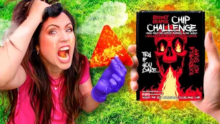 PROBANDO LA PAPA MÁS PICANTE DEL MUNDO 🔥 CASI ME AHOGO 🥵 One Chip Challenge Sandra Cires Art