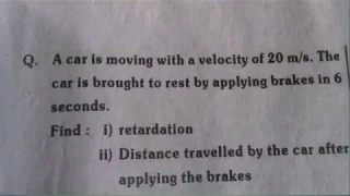 Velocity and acceleration Problem 1