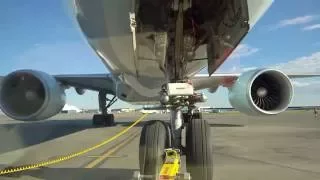 Boeing 777-200LR Push-back and Engine Start. YYC