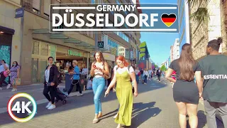 Düsseldorf Germany in Summer 2022, A Beautiful and Enchanting City, 4K Walking Tour