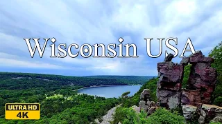 FLYING OVER WISCONSIN (4K UHD): Relaxing Piano Music & Beautiful Nature Landscapes For Relaxation