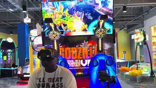 Star Wars Game Day: Playing Godzilla Kaiju Wars Game on VR at Round 1 at Arrowhead Mall