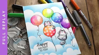 🔴 LIVE REPLAY - Birthday Month Day 5 - Stenciled Clouds & Watercolor Markers