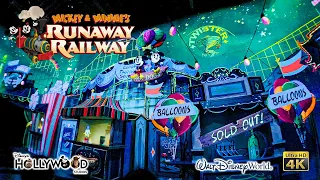 Mickey & Minnie's Runaway Railway Low Light 4K POV with  Queue Disney's Hollywood Studios 2022 07 05