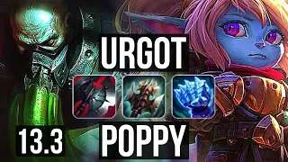 URGOT vs POPPY (TOP) | Rank 7 Urgot, 10/2/8, 900+ games, Legendary, 1.2M mastery | KR Master | 13.3