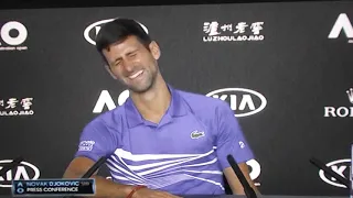 Novak Djokovic AO final 2019 press conference funny bit