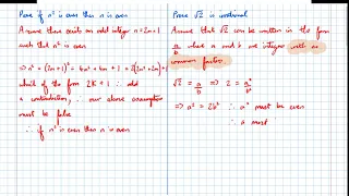 Proof by contradiction: Proof that the square root of 2 is irrational