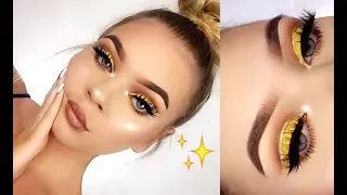 Gold Glitter Cut Crease Makeup Tutorial!