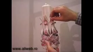 How it's made carved candles Confectionare lumanari sculptate tip candela