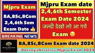 BA,BSc,BCom 2,4,6th Sem Exam date 2024  mjpru bareilly Exam date 2024