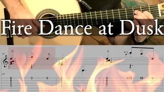 FIRE DANCE AT DUSK - Full Tutorial with TAB - Fingerstyle Guitar