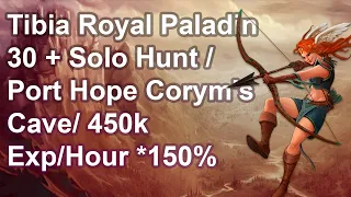 Tibia Royal Paladin 65 (30+) Solo Hunt / Port Hope Corym's Cave/ 450k Exp/Hour *150%