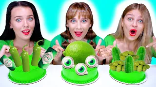 ASMR Cake Decorating Challenge Only Green Color | Eating Sounds LiLiBu