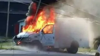 AMBULANCE EXPLODES: Huge Oshawa blast caught on film